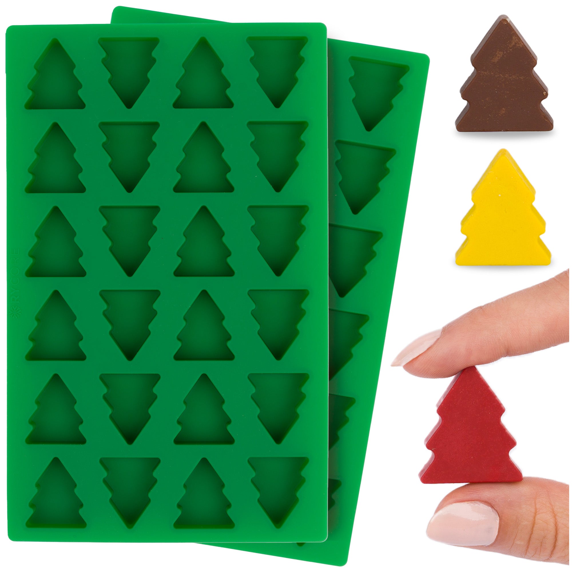 2 Pack - Mini Christmas Tree Silicone Mold for Festive Desserts - Perfect for Chocolates, Candies, Jellies, and Baking Treats - Christmas Tree Chocolate Mold and Baking Essential | Christmas Tree Ice Mold