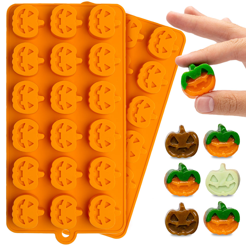 Silicone Pumpkins Mold for Ice Cubes & Candy 2 Pack - 36 Pumpkins
