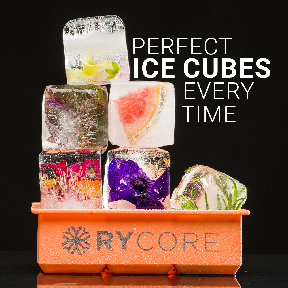 Large Ice Cube Trays for Whiskey | 2 Pack, 2" Molds | 12 Cubes, Orange