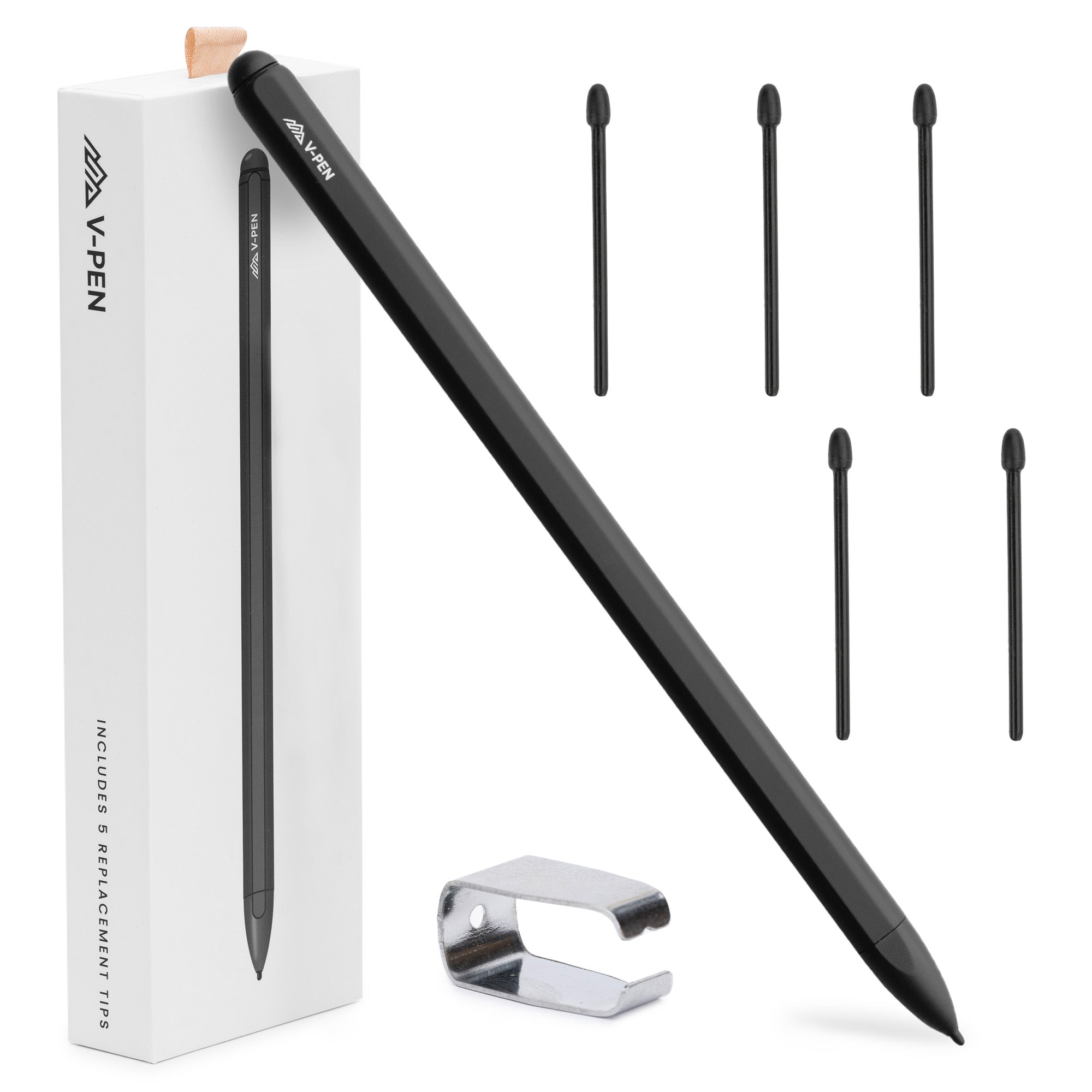 V-PEN EMR Stylus with Soft Digital Eraser + 5 Extra Tips | 4096 Pressure Sensitivity | Palm Rejection Compatible with Remarkable 2 Pen Tips & More | No Charging Required for Kindle Scribe Pen