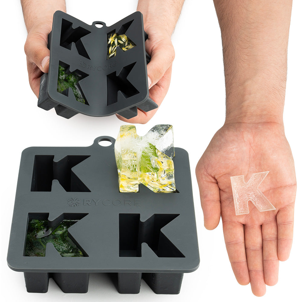 Silicone Ice Cube Tray - Large Letter K Shaped for Cocktails