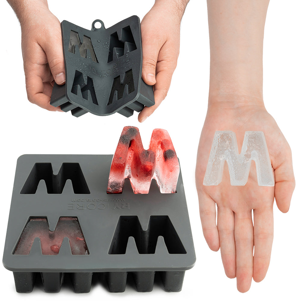 Silicone Ice Cube Tray - Large Letter M Shaped for Cocktails