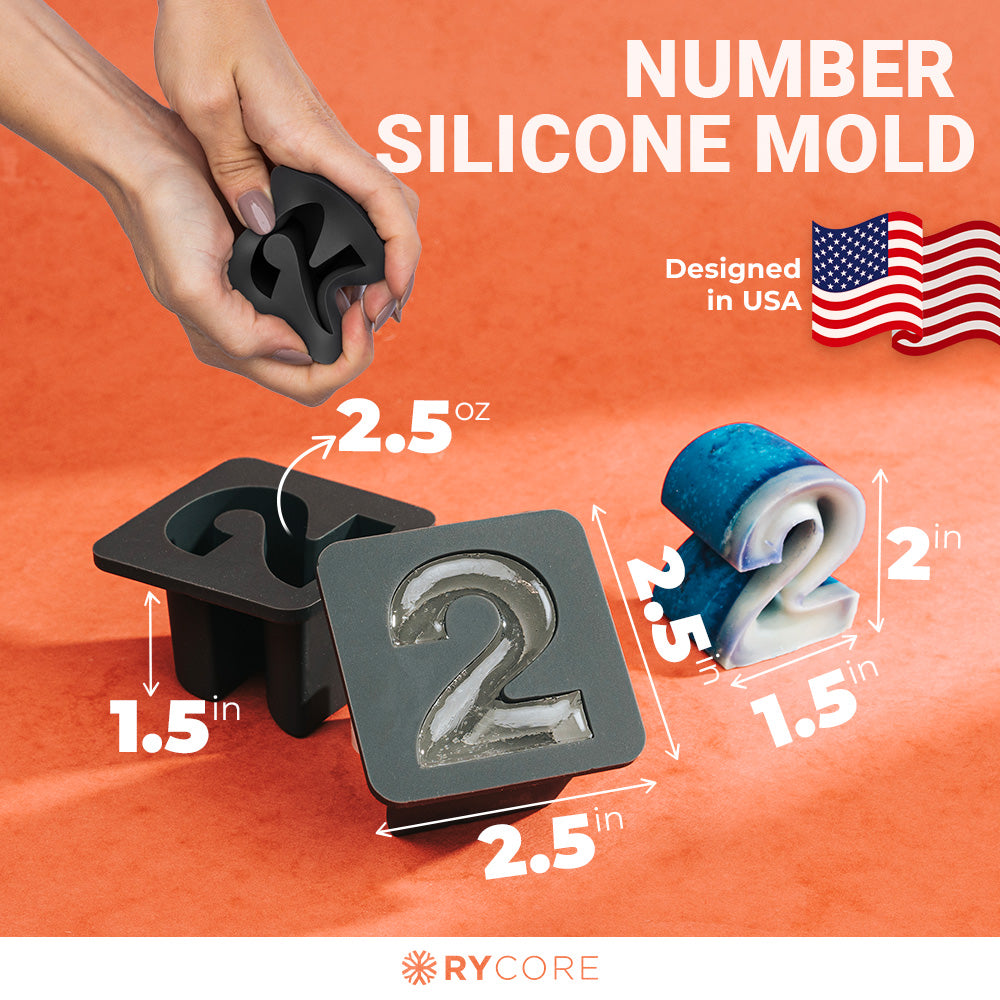 Large Silicone Mold – Number 2 - Cake Mold, Baking Mold, Ice Tray