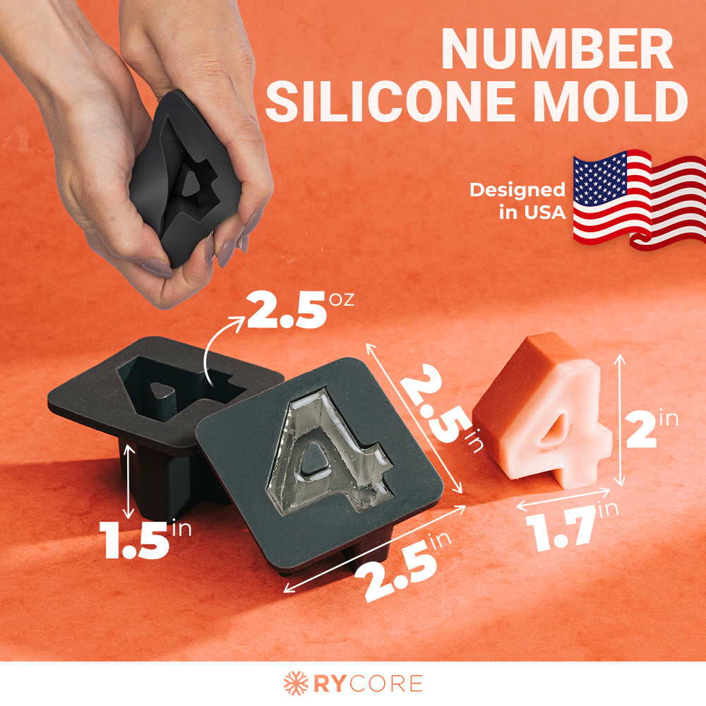 Large Silicone Mold – Number 4 - Cake Mold, Baking Mold, Ice Tray