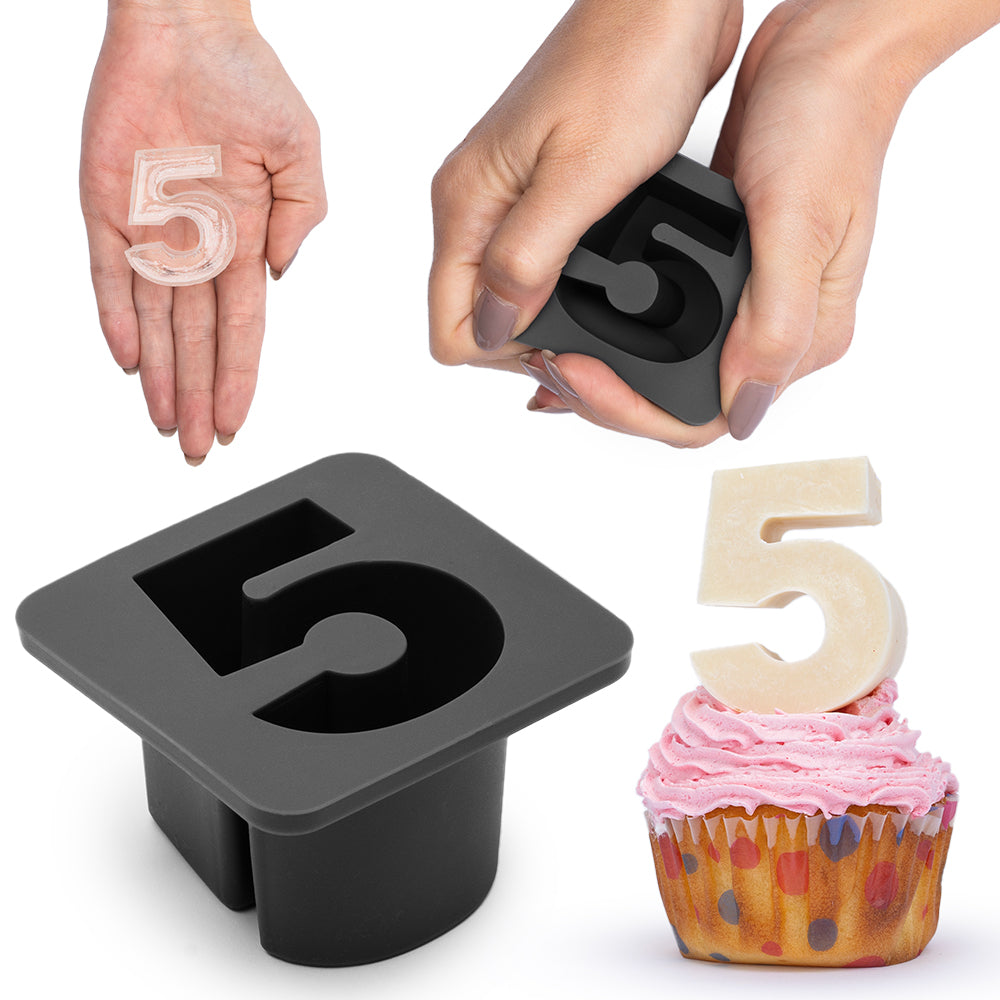 Large Silicone Mold – Number 5 - Cake Mold, Baking Mold, Ice Tray