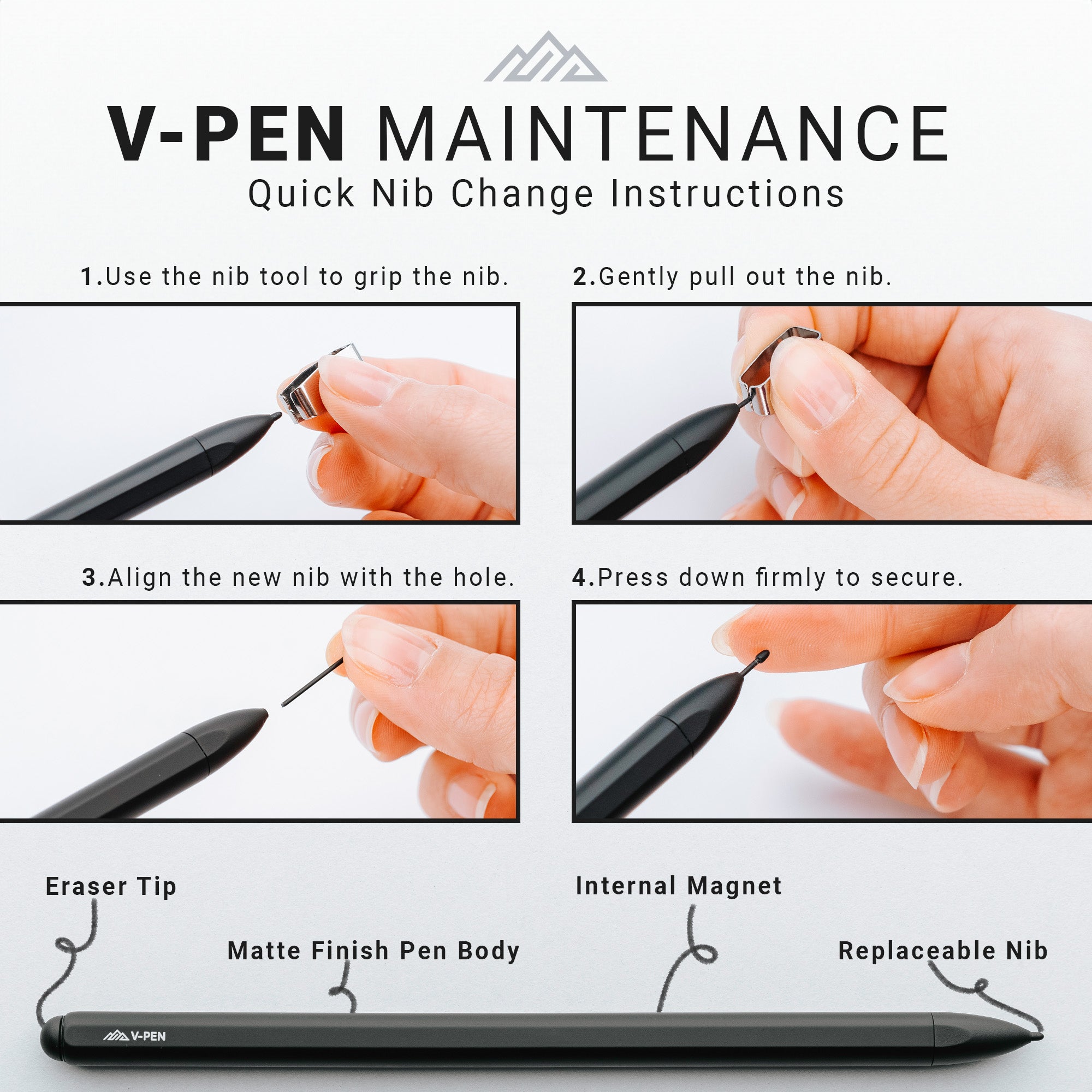V-PEN EMR Stylus with Digital Eraser for Remarkable 2 Pen & Kindle Scribe