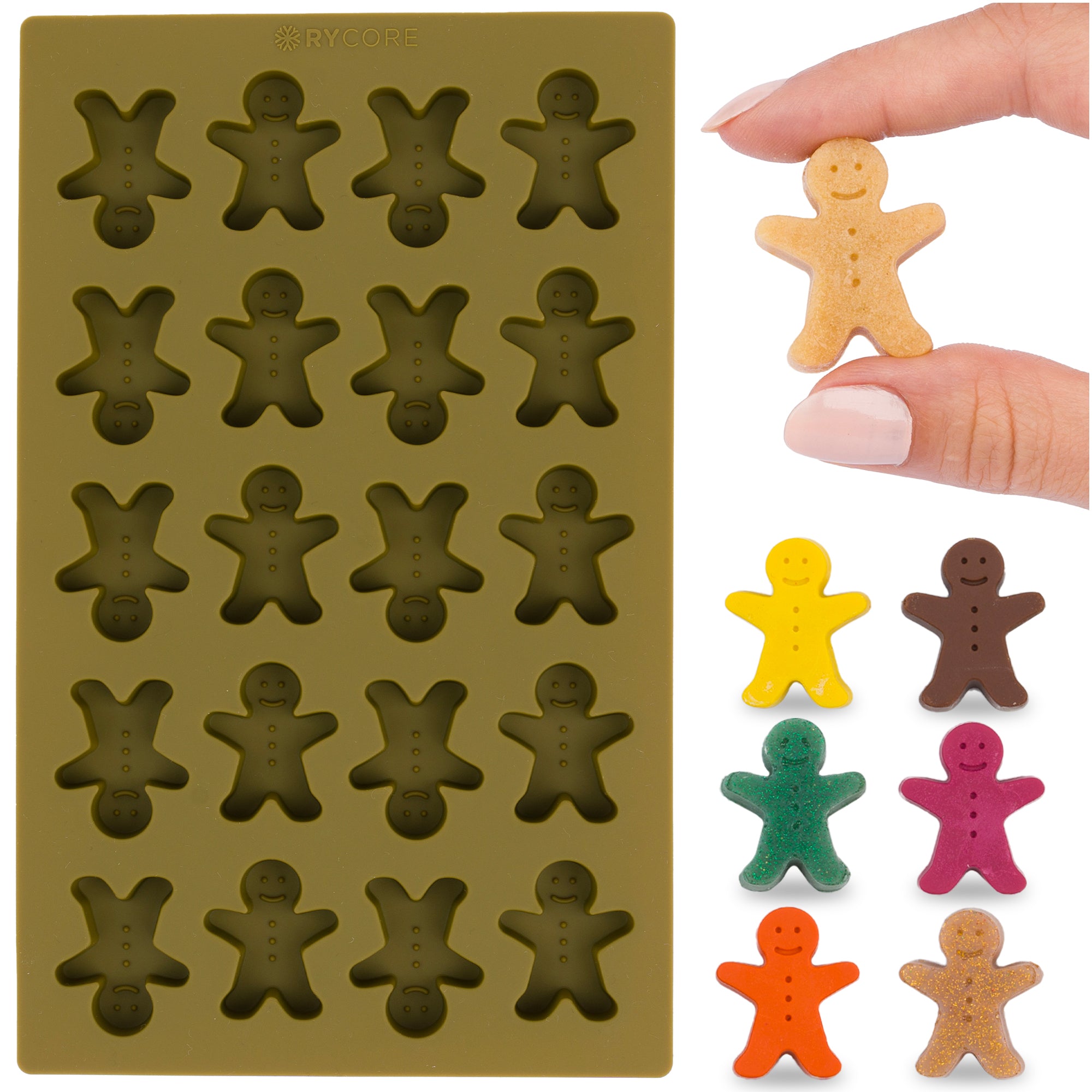 Mini Gingerbread Man Silicone Mold - Perfect for Baking Chocolates, Candies & Mini Gingerbread Man Cookies - Unique Gingerbread Man Mold Design for Holiday Desserts & Special Celebrations