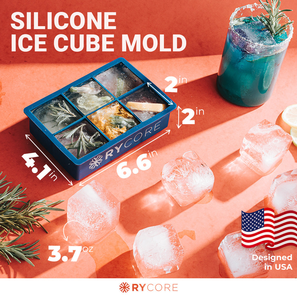 Single Pack Large 2" Square Mold | 6 Cubes, Blue