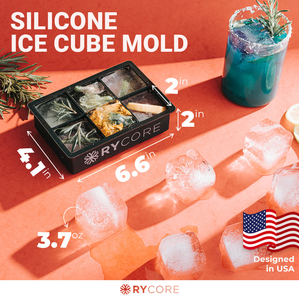 Single Pack Large 2" Square Mold | 6 Cubes, Black