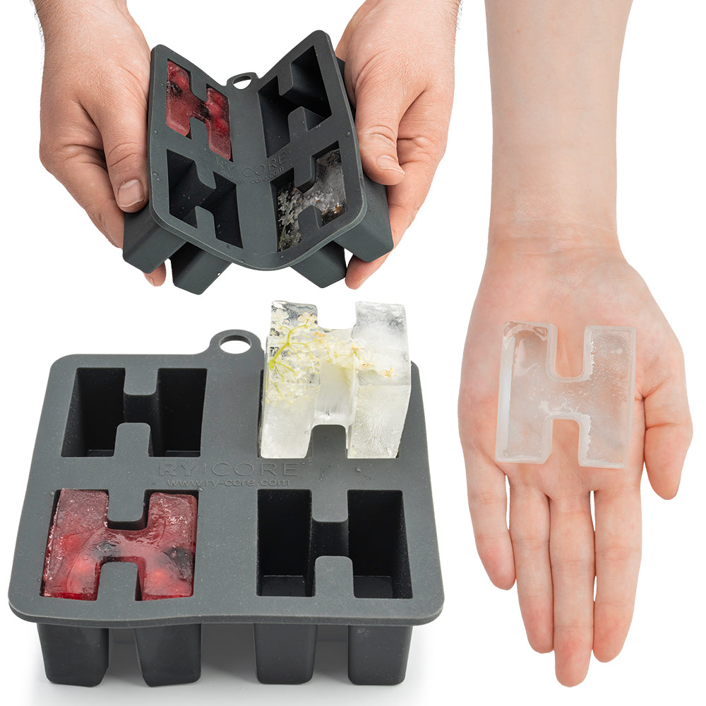 Silicone Ice Cube Tray - Large Letter H Shaped for Cocktails