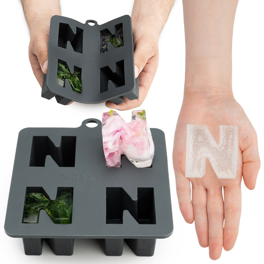 Silicone Ice Cube Tray - Large Letter N Shaped for Cocktails