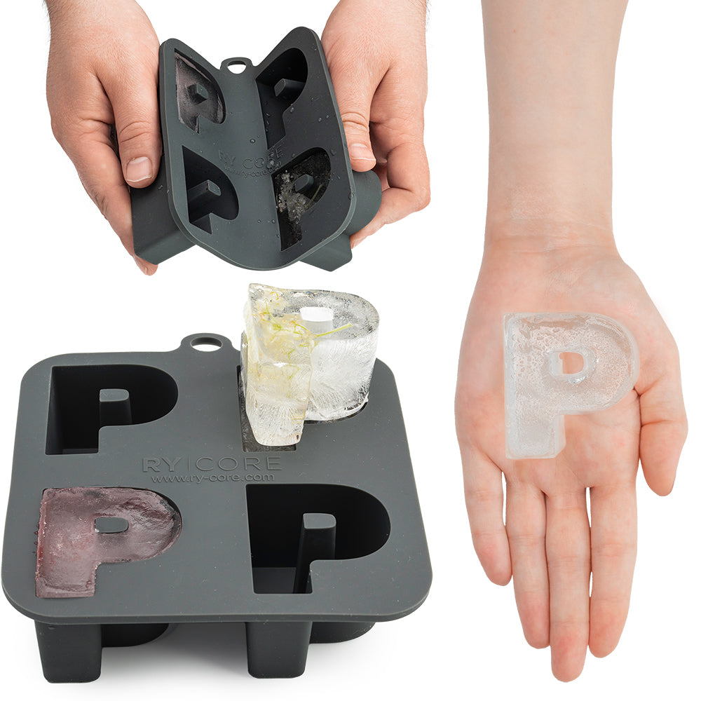 Silicone Ice Cube Tray - Large Letter P Shaped for Cocktails