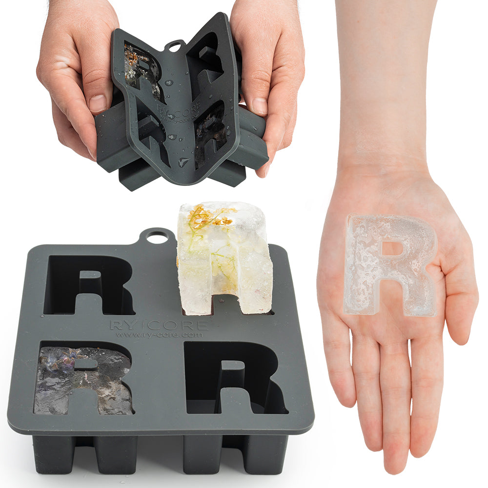 Silicone Ice Cube Tray - Large Letter R Shaped for Cocktails
