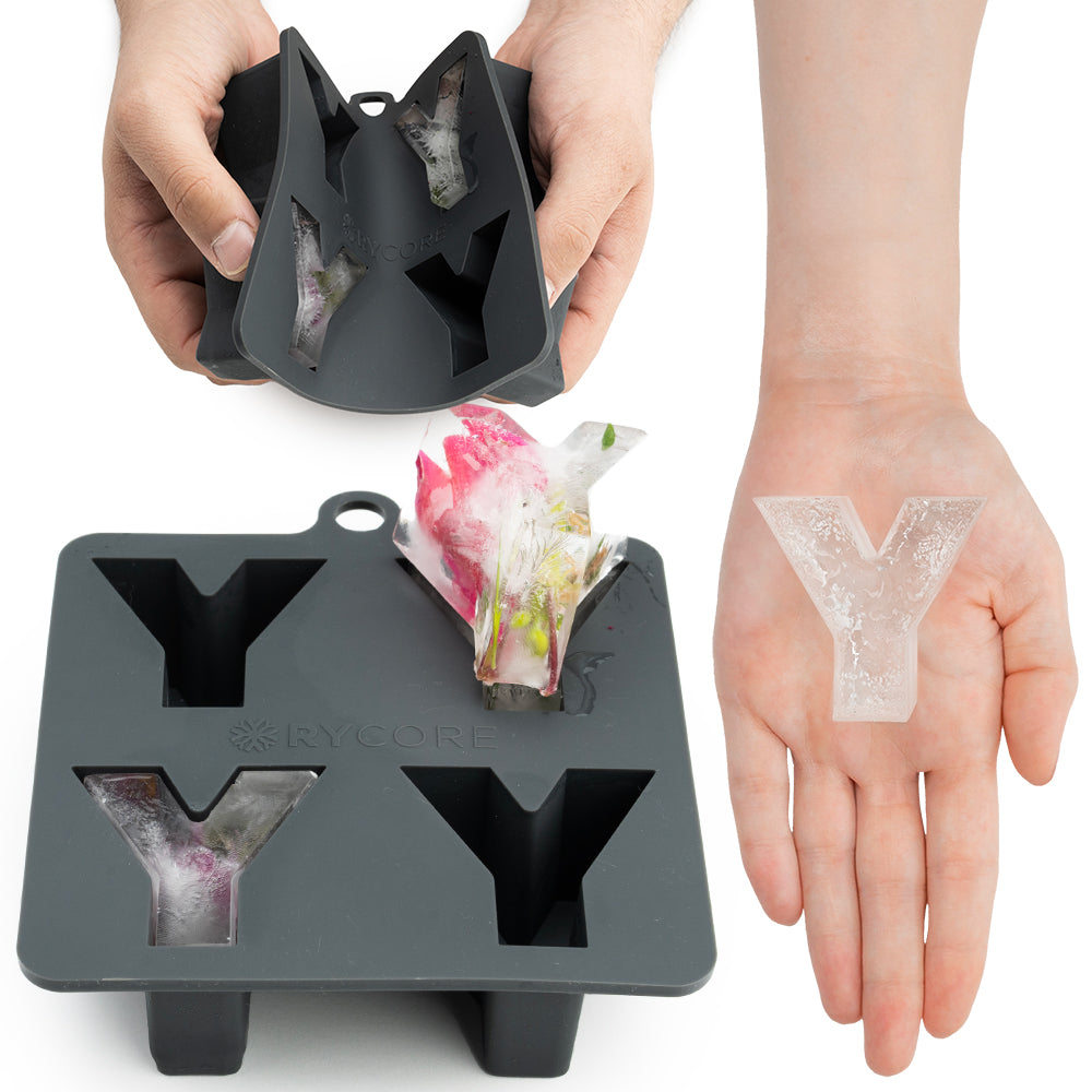 Silicone Ice Cube Tray - Large Letter Y Shaped for Cocktails