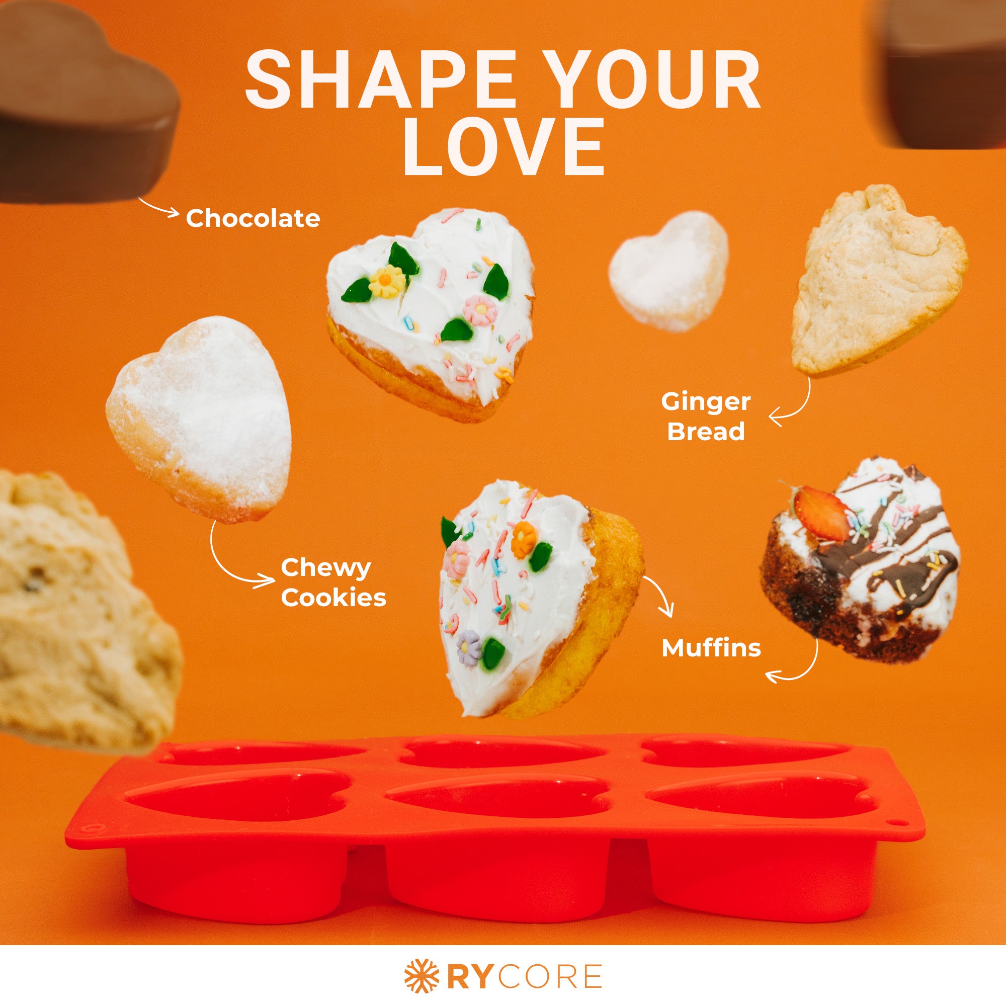 Crafting Valentine's Day Treats with RYCORE's Heart-Shaped Silicone Mo