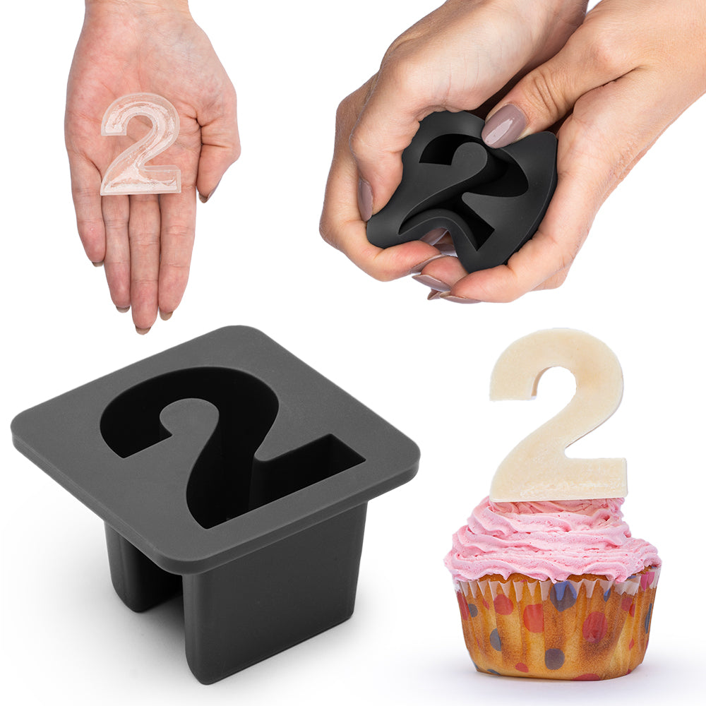 Large Silicone Mold – Number 2 - Cake Mold, Baking Mold, Ice Tray